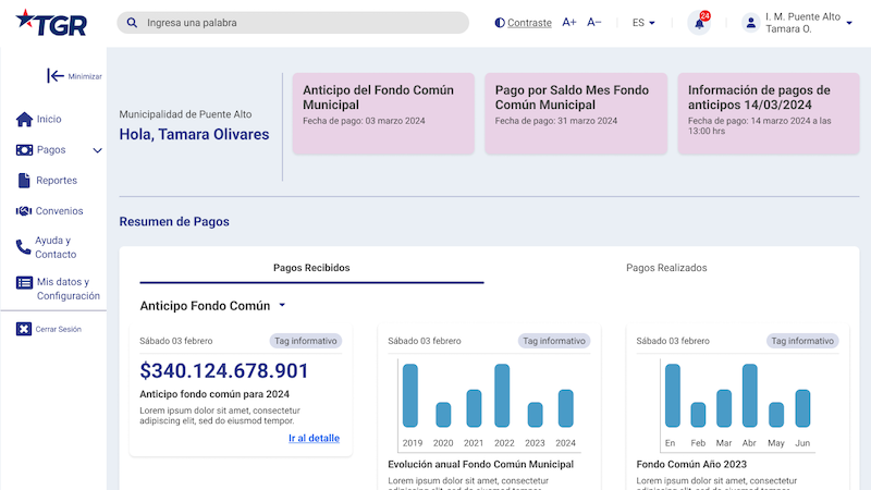 Treasury General of the Republic of Chile (TGR) Portal Redesign